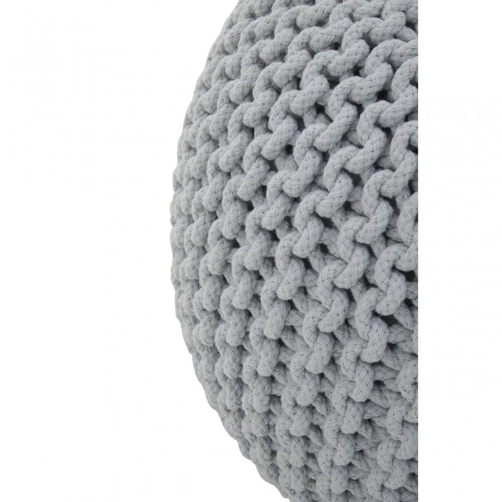 Brayden Grey Knit Pouffe