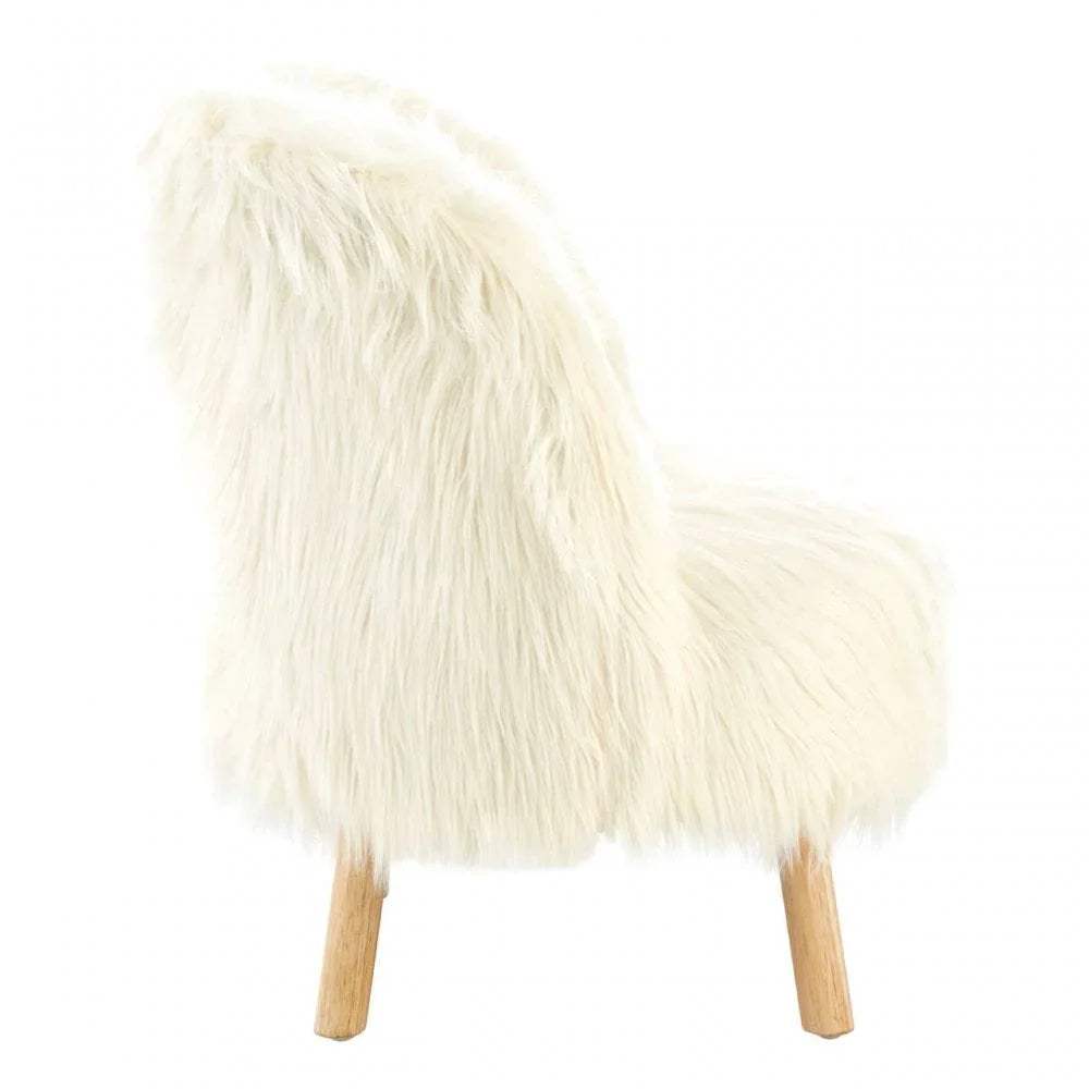 Brayden White Faux Fur Chair