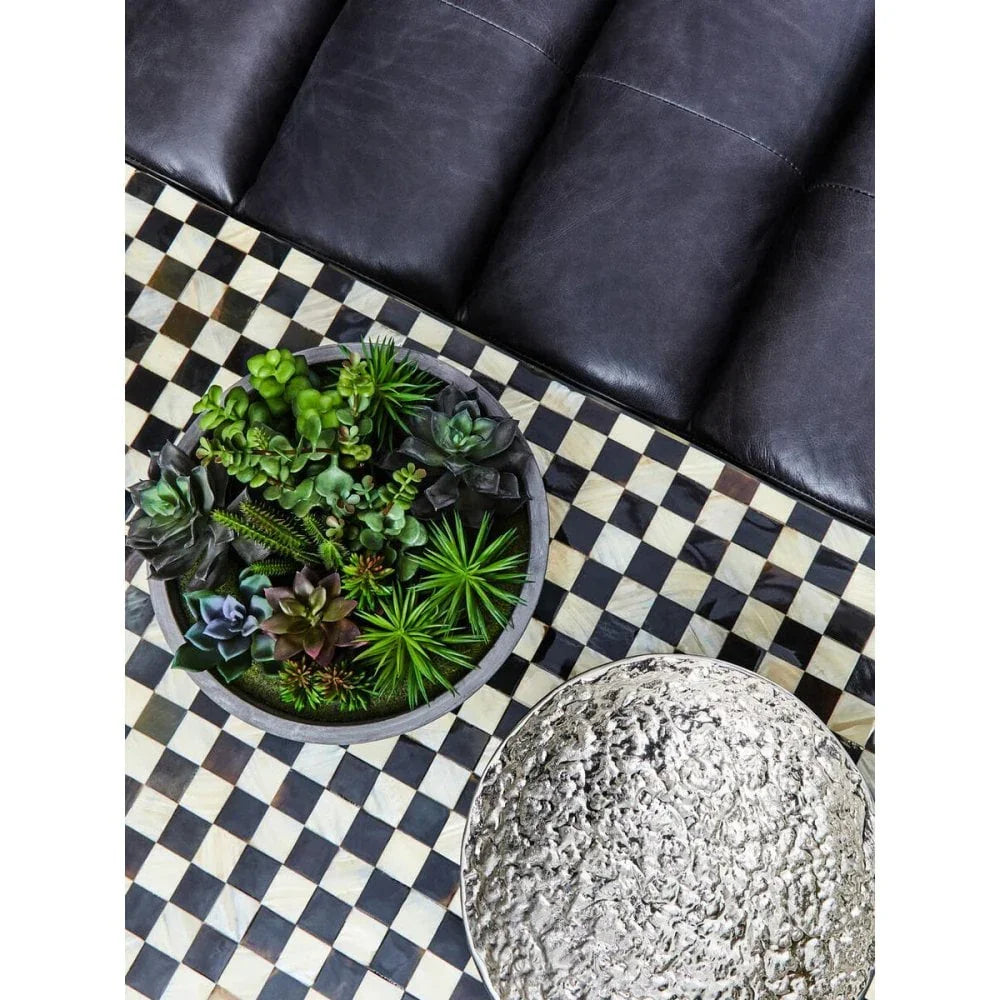 Hudson Armless Distressed Slate Leather Sofa Chair