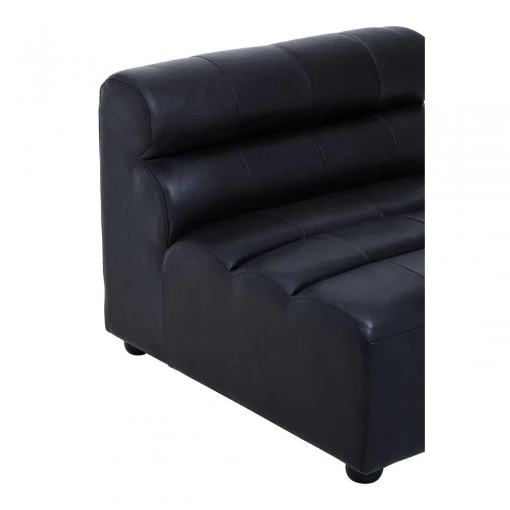 Hudson Armless Distressed Slate Leather Sofa Chair