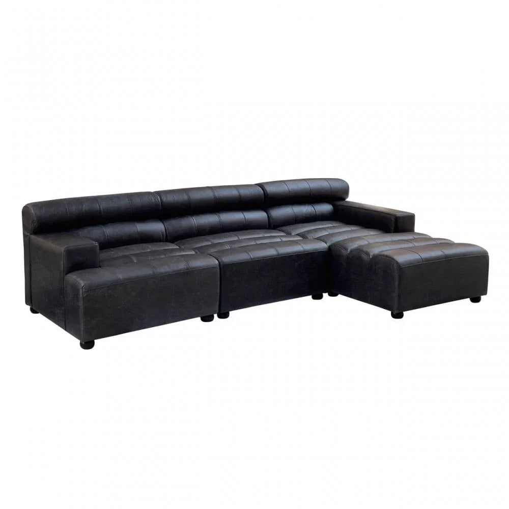 Hudson Left Arm Leather Chaise