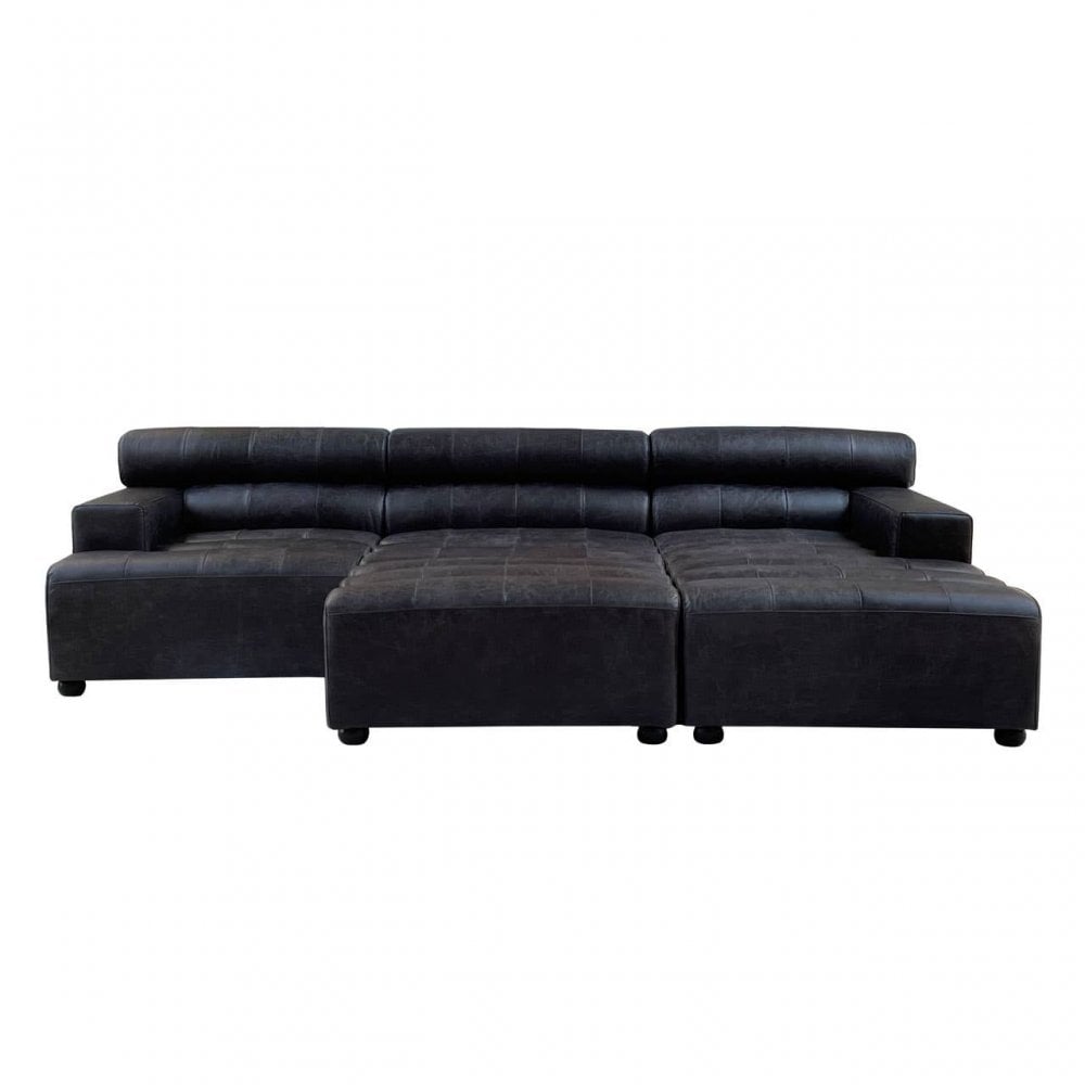 Hudson Left Arm Leather Chaise