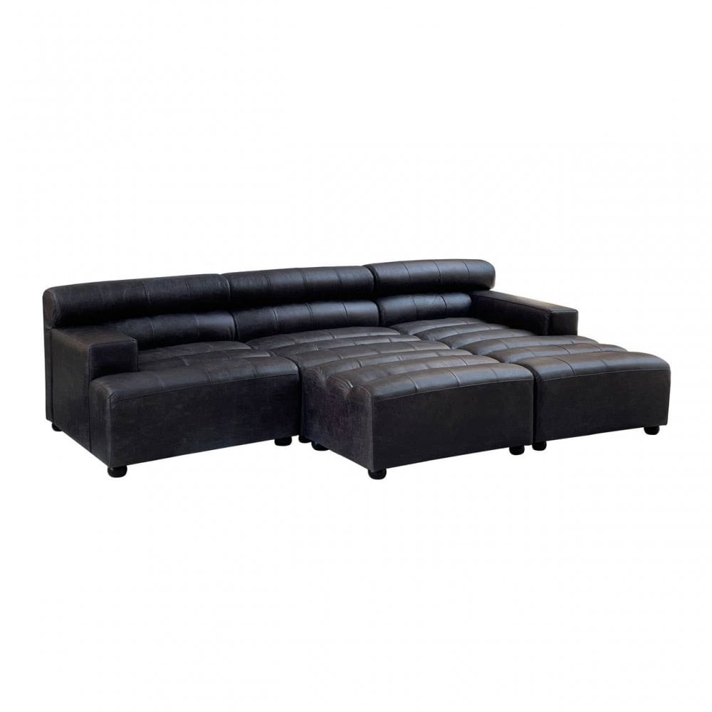 Hudson Left Arm Leather Chaise