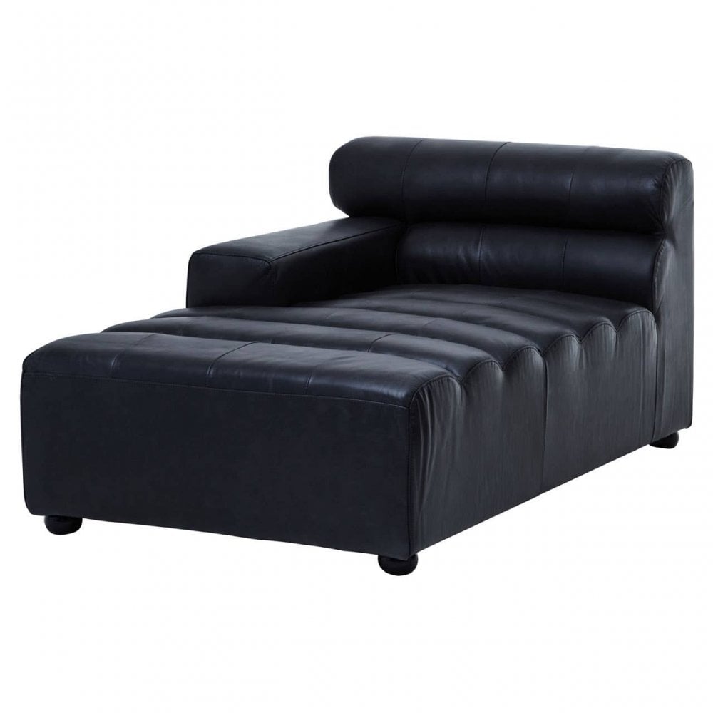 Hudson Right Arm Leather Chaise Sofa