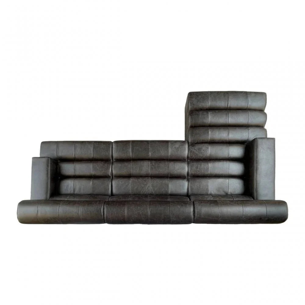 Hudson Right Arm Leather Chaise Sofa