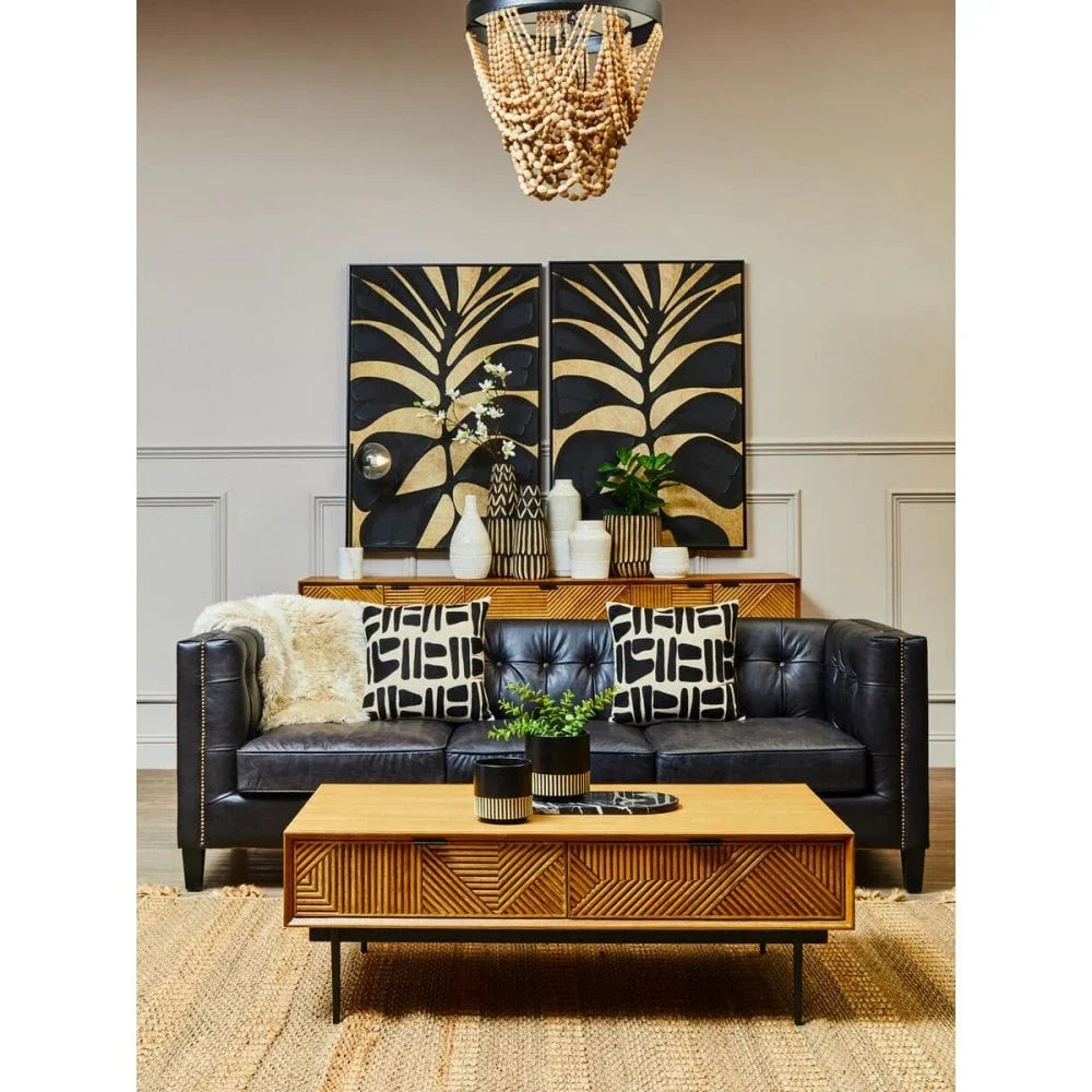 Hudson Three Seater Leather Sofa