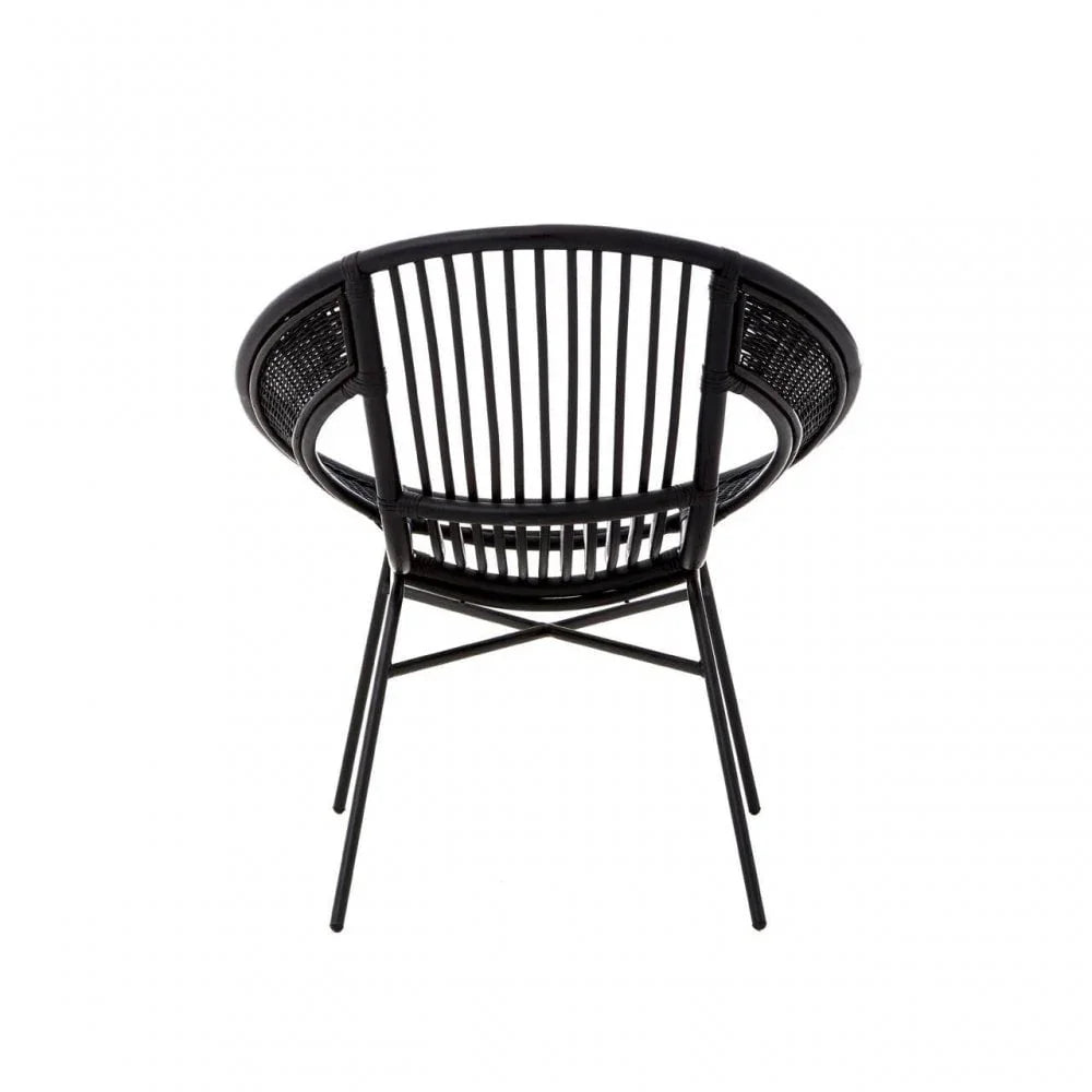 Brixton Black Natural Rattan And Iron Black Chair