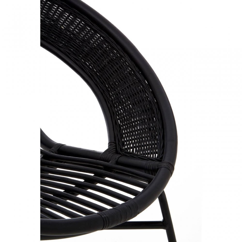 Brixton Black Natural Rattan And Iron Black Chair