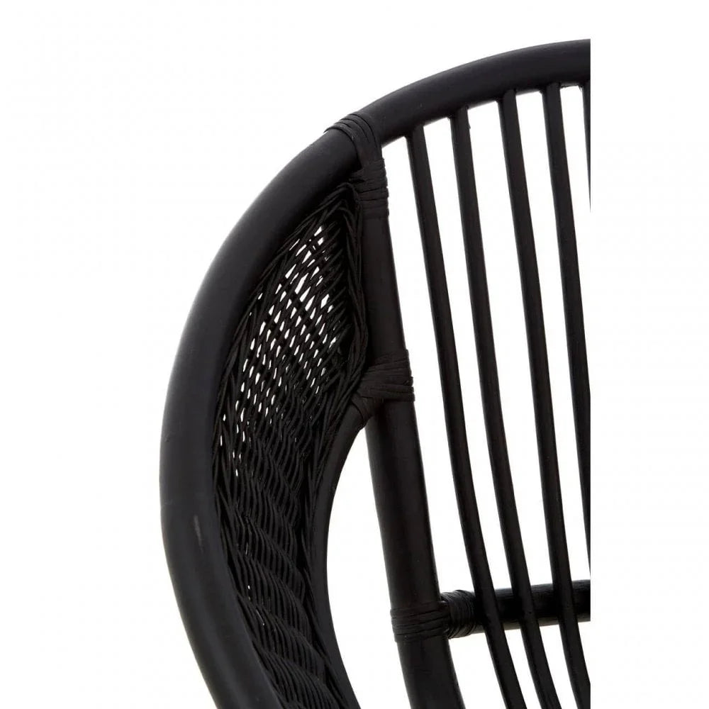Brixton Black Natural Rattan And Iron Black Chair
