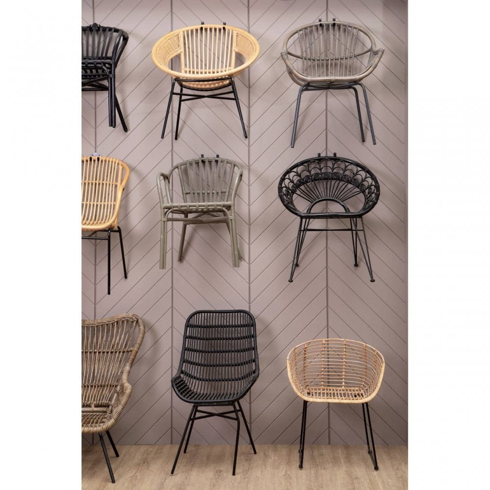 Brixton Grey Wash Natural Rattan Chair