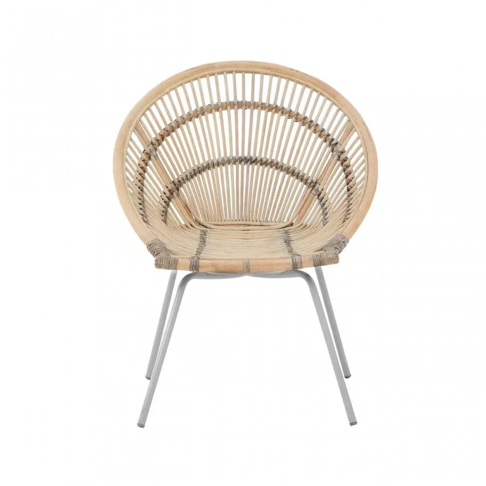Brixton White Washed Natural Rattan Chair