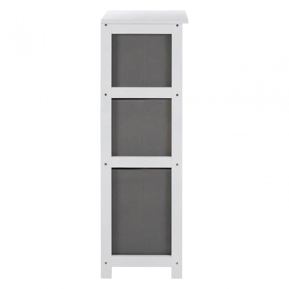 Marlow 3 Grey Fabric Drawers Cabinet
