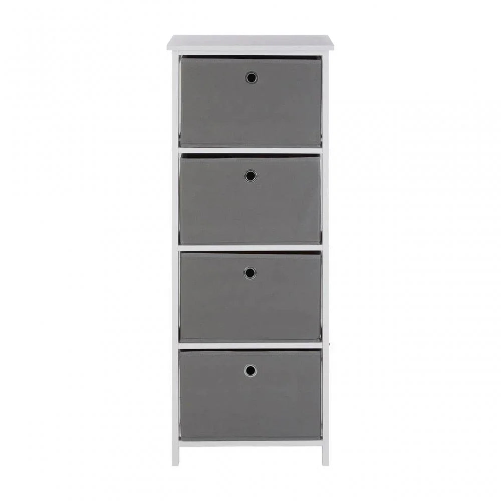 Marlow 4 Grey Fabric Drawers Cabinet