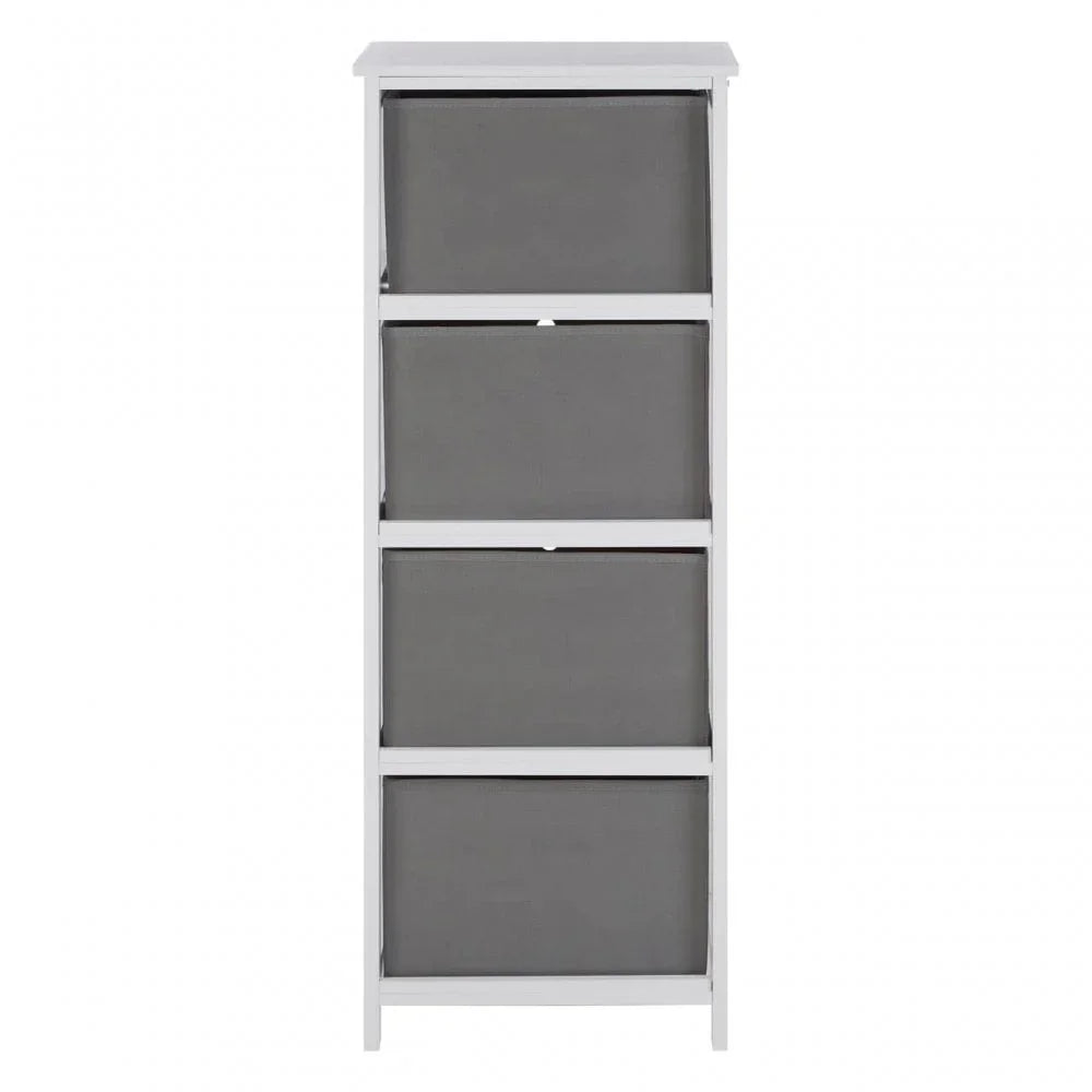 Marlow 4 Grey Fabric Drawers Cabinet