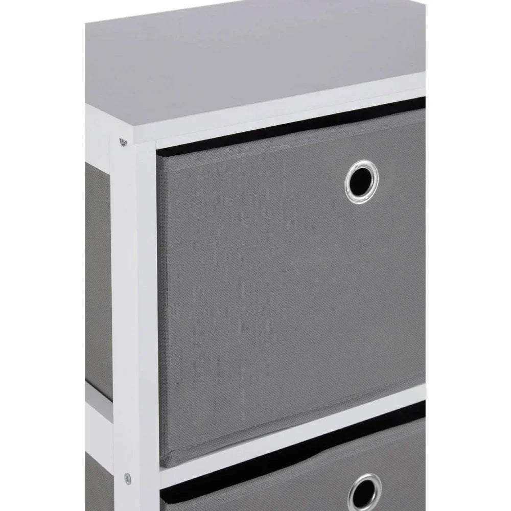 Marlow 4 Grey Fabric Drawers Cabinet