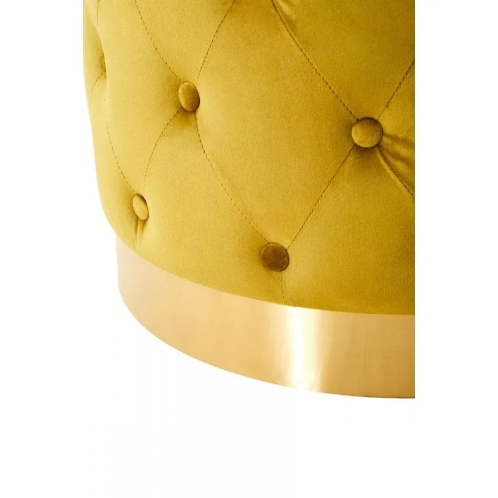 Seraphina Pistachio Velvet Stool With Matte Gold Finish Base