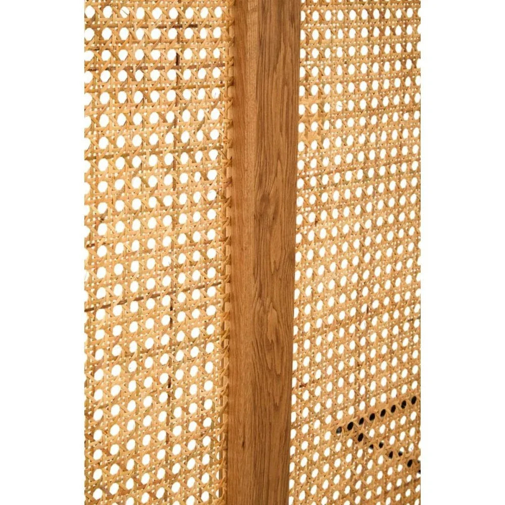 Elmwood Natural Rattan And Oak Headboard