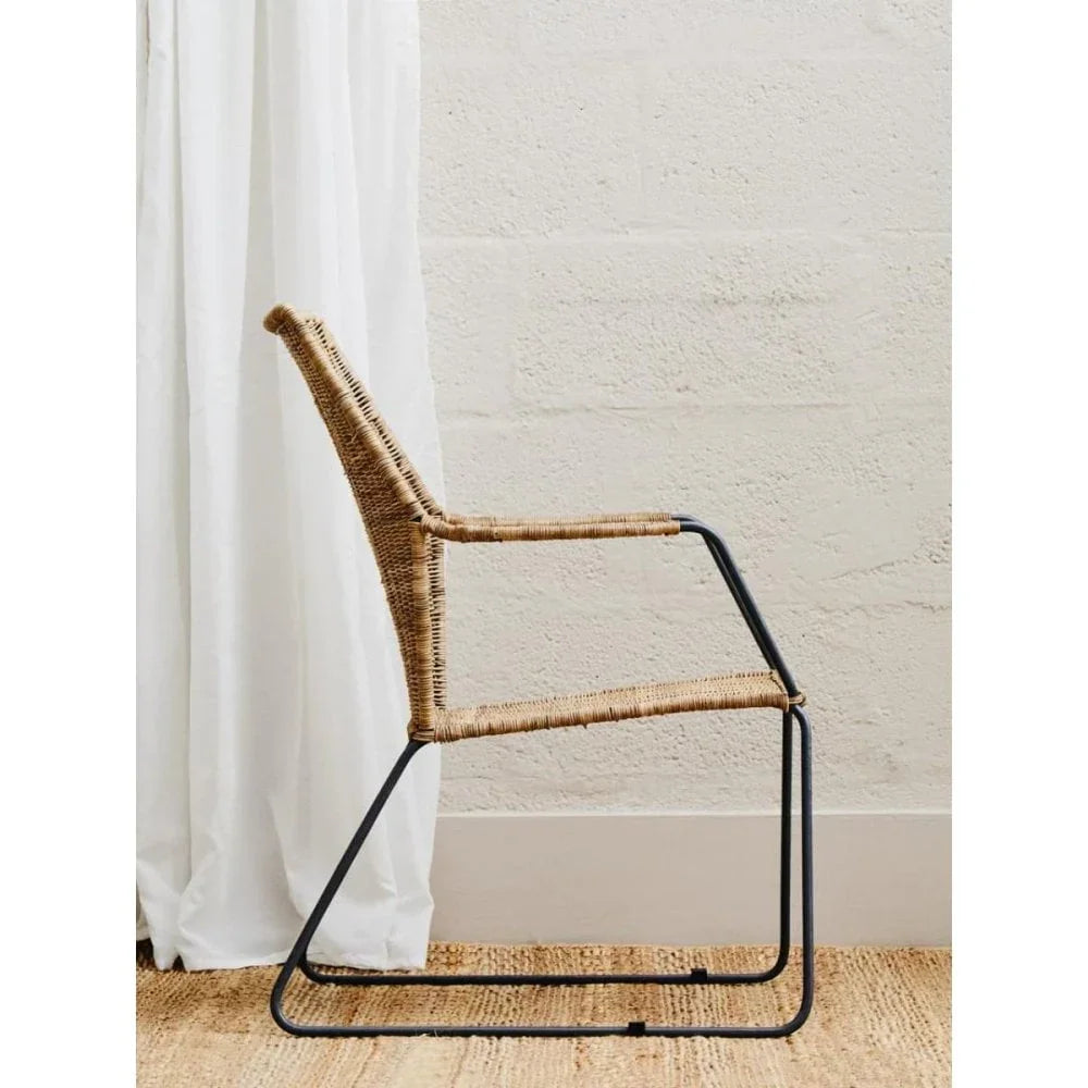 Oceana Angled Design Natural Rattan Chair