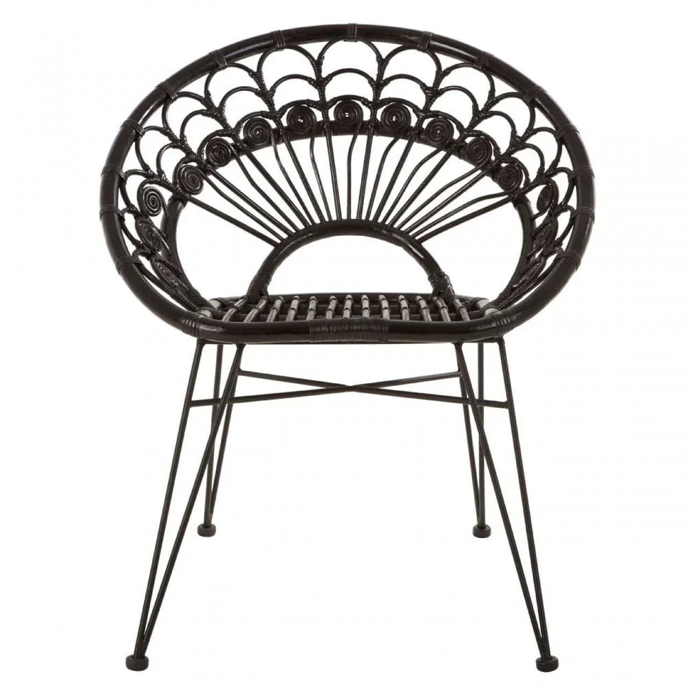 Oceana Black Natural Rattan Chair