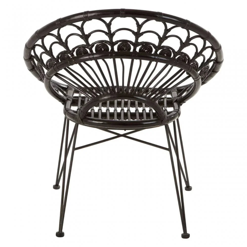 Oceana Black Natural Rattan Chair