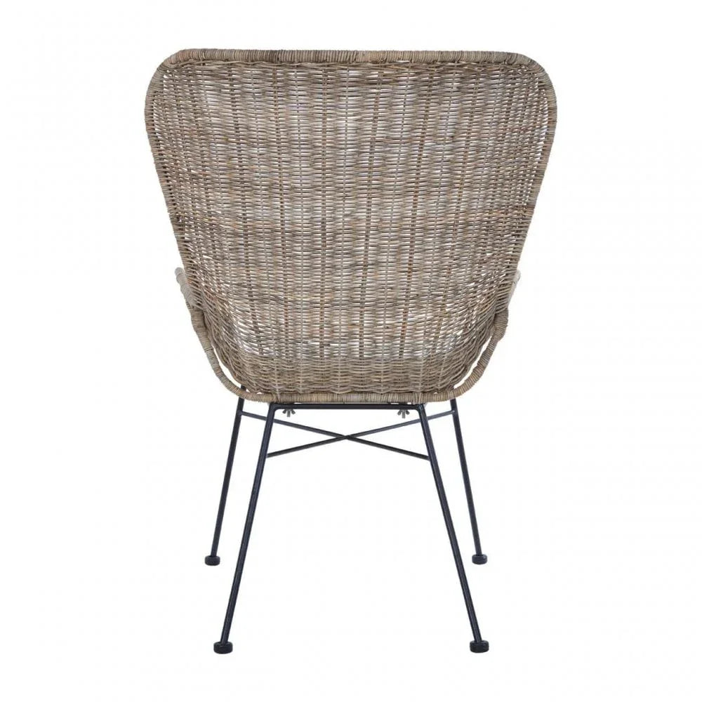 Oceana Curved Design Natural Rattan Chair