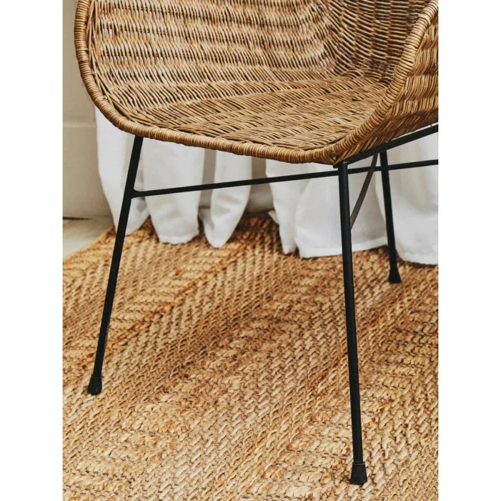Oceana Curved Design Natural Rattan Chair