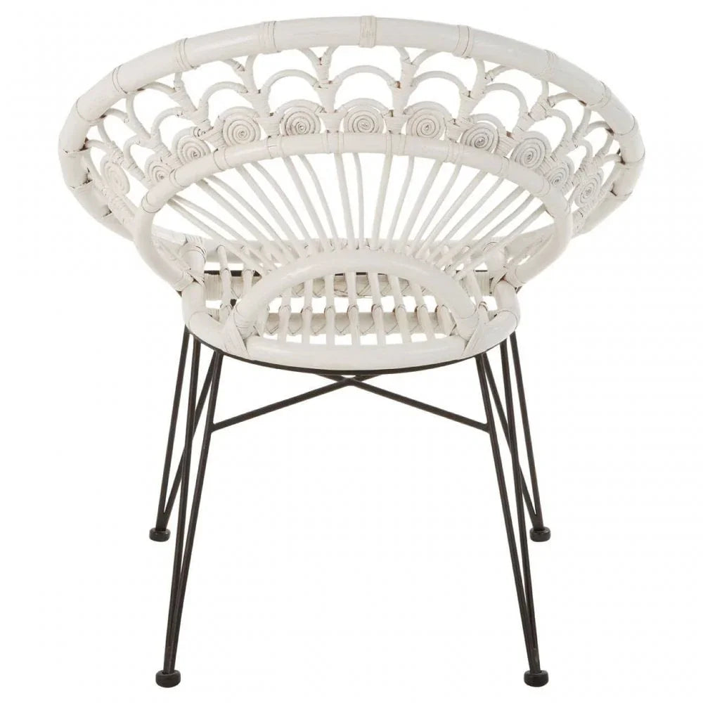 Oceana White Natural Rattan Chair