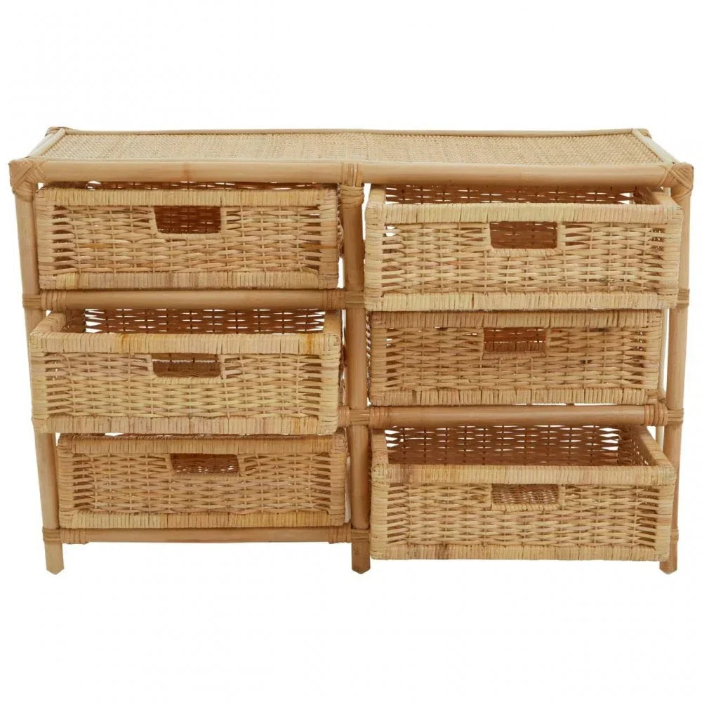 Jaxon Rattan Six Drawer Chest
