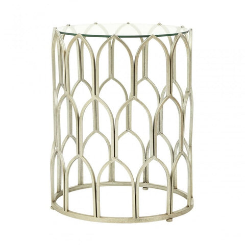 Seraphina Silver Leaf Side Table