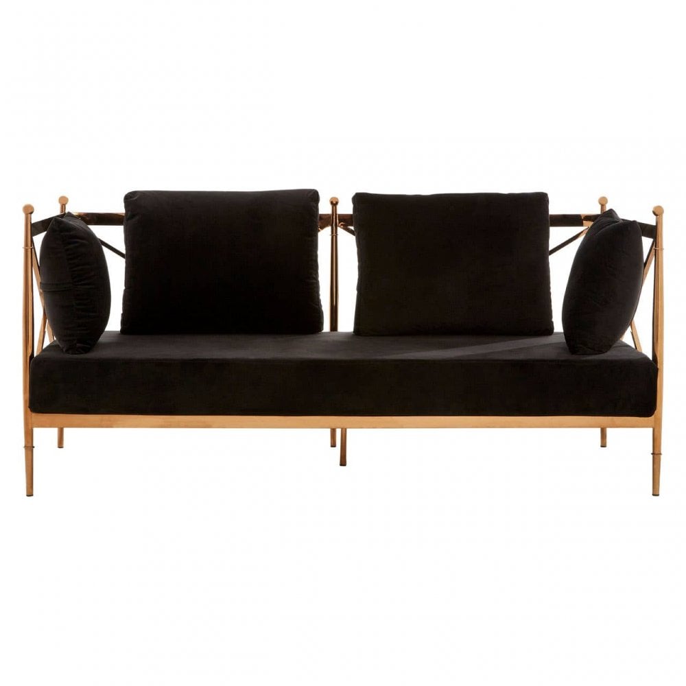 Orion 2 Seat Rose Gold Lattice Arms Sofa