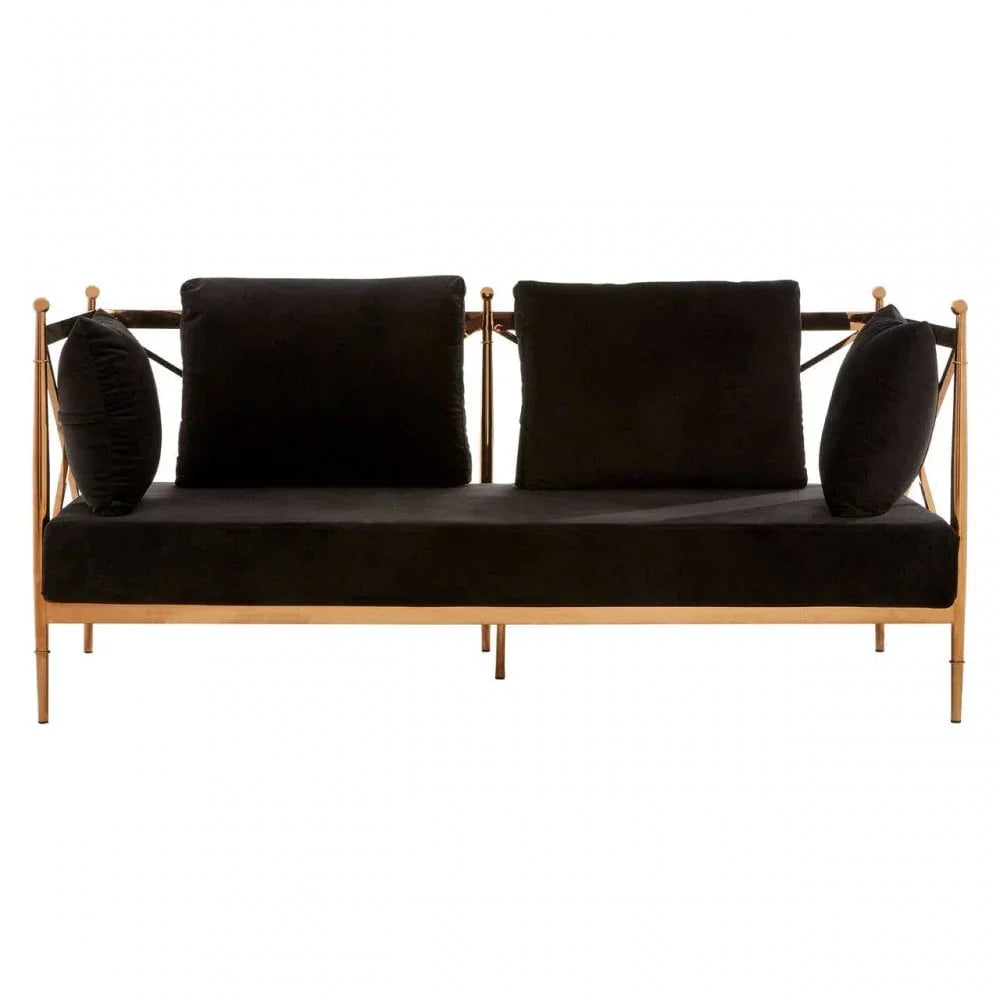 Orion 2 Seat Rose Gold Lattice Arms Sofa