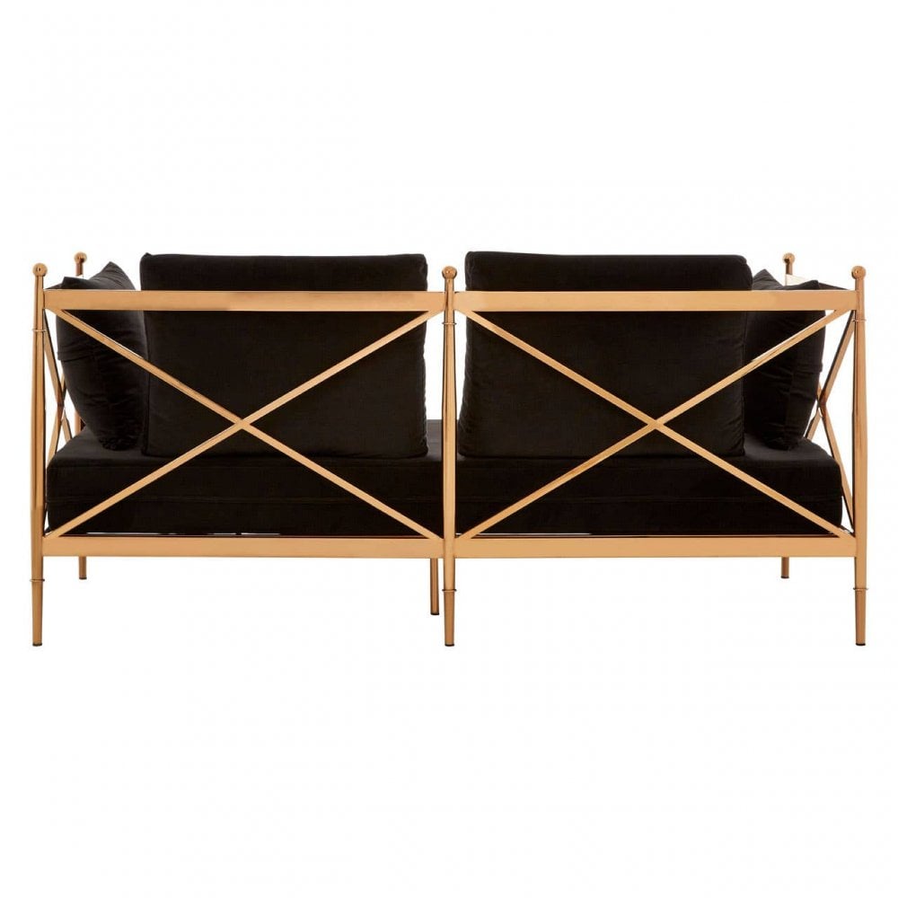 Orion 2 Seat Rose Gold Lattice Arms Sofa