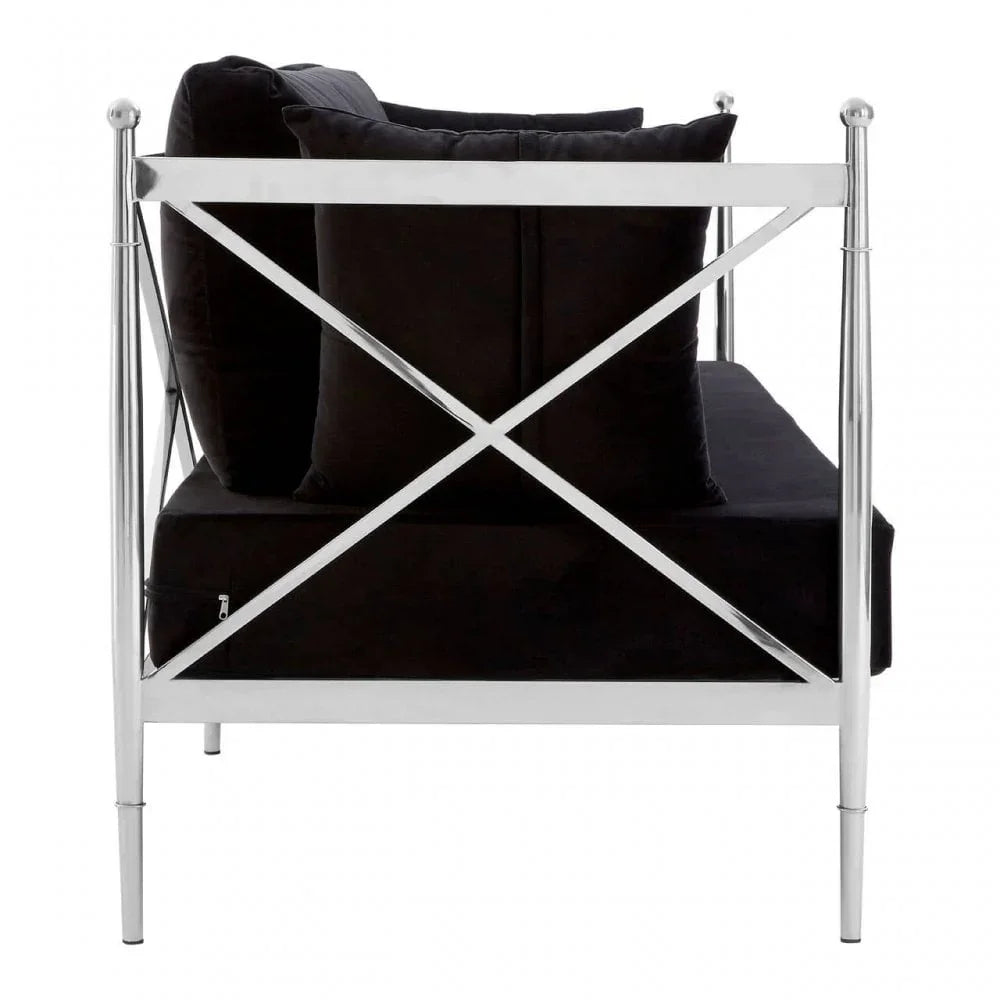 Orion 2 Seat Sofa With Silver Lattice Arms