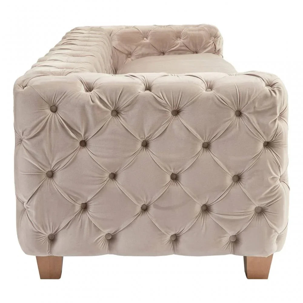 Sienna Coffee Velvet 3 Seat Sofa