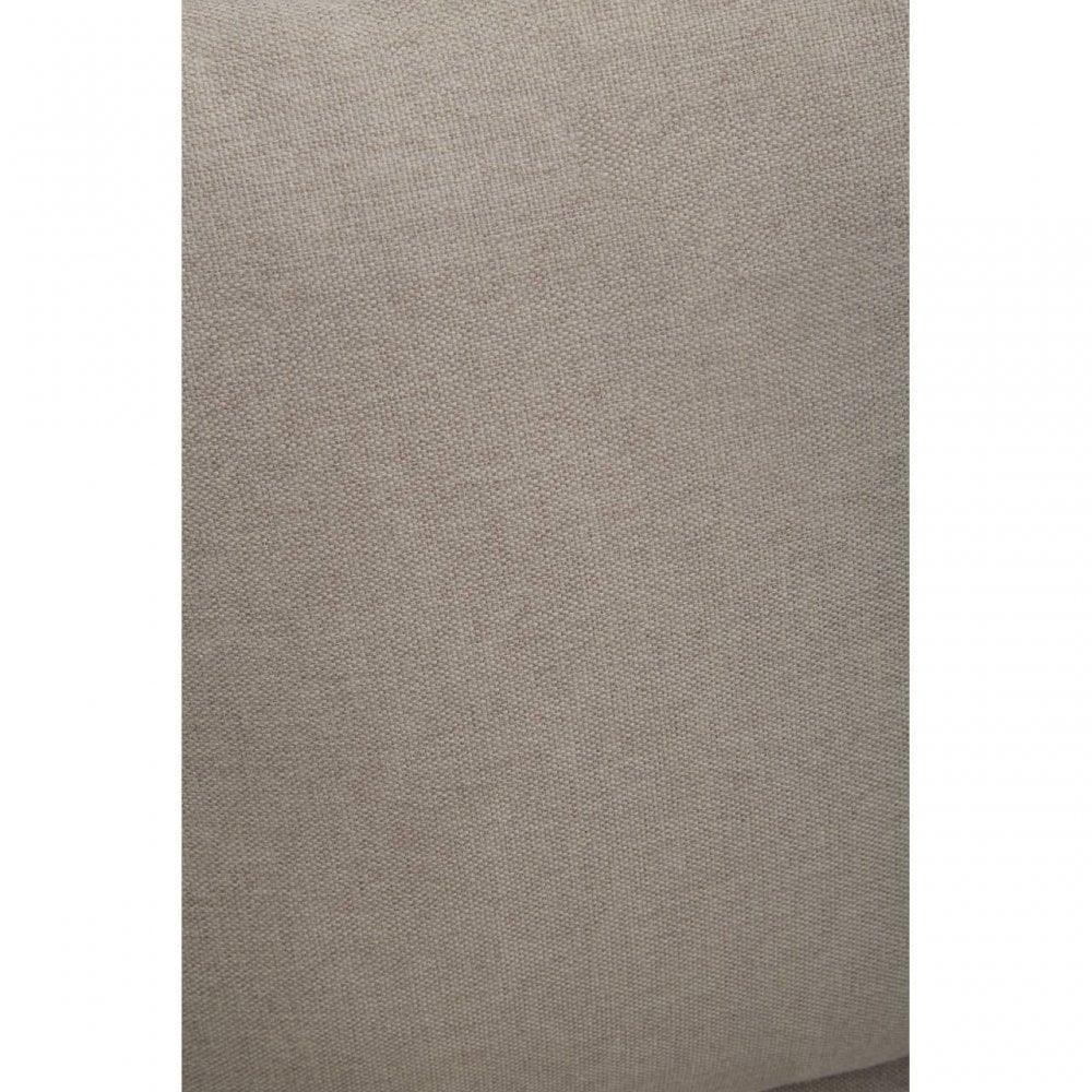 Beige fabric sofa upholstery closeup showing woven texture