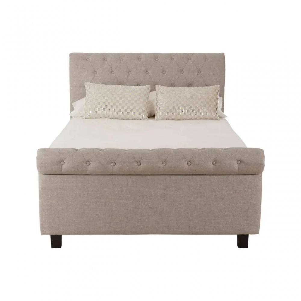 Astoria Light Grey Double Ottoman Bed