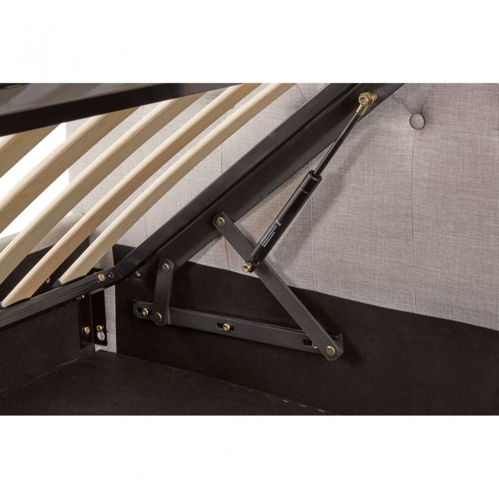 Astoria Light Grey Double Ottoman Bed