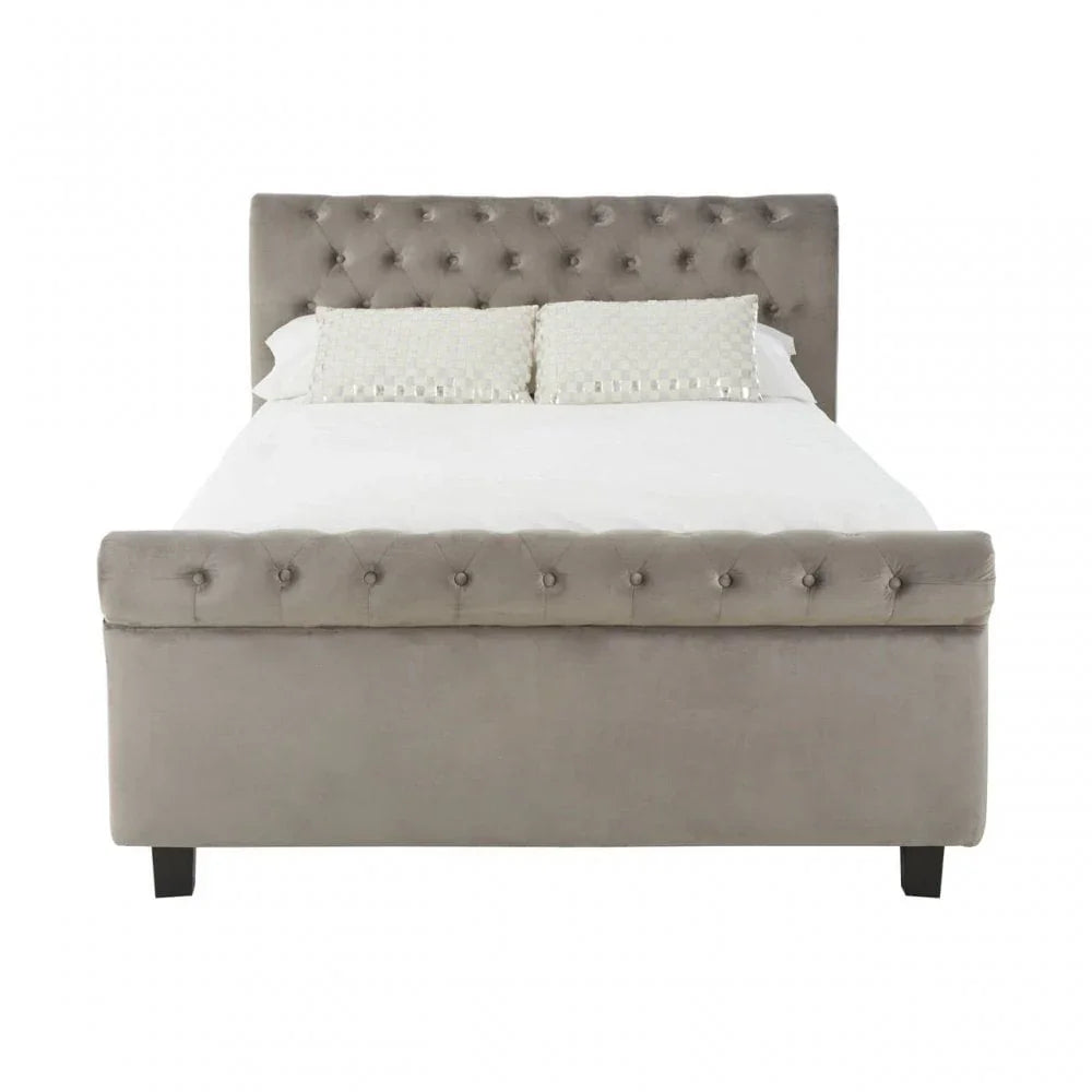 Astoria Steel Shade Kingsize Ottoman Bed