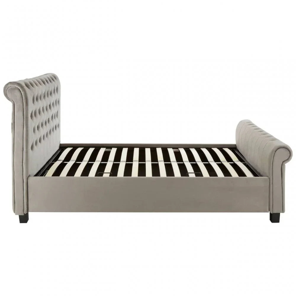 Astoria Steel Shade Kingsize Ottoman Bed