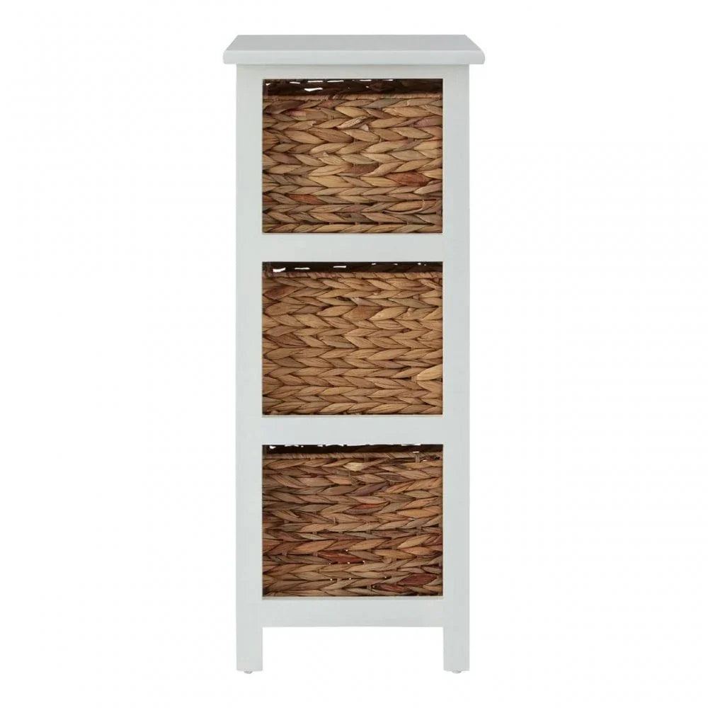 Hampton 3 Drawer White Frame Storage Unit