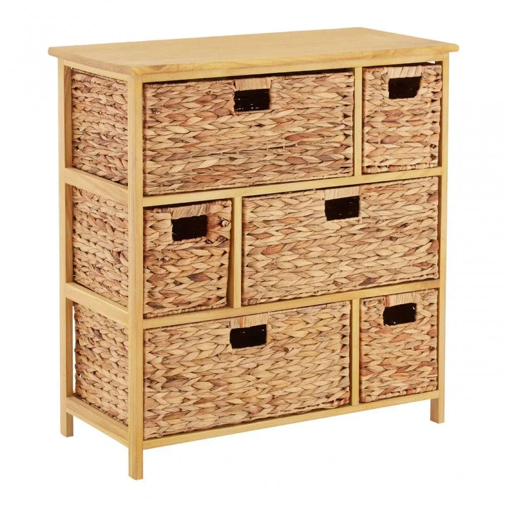 Hampton 6 Basket Drawers Natural Water Storage Unit