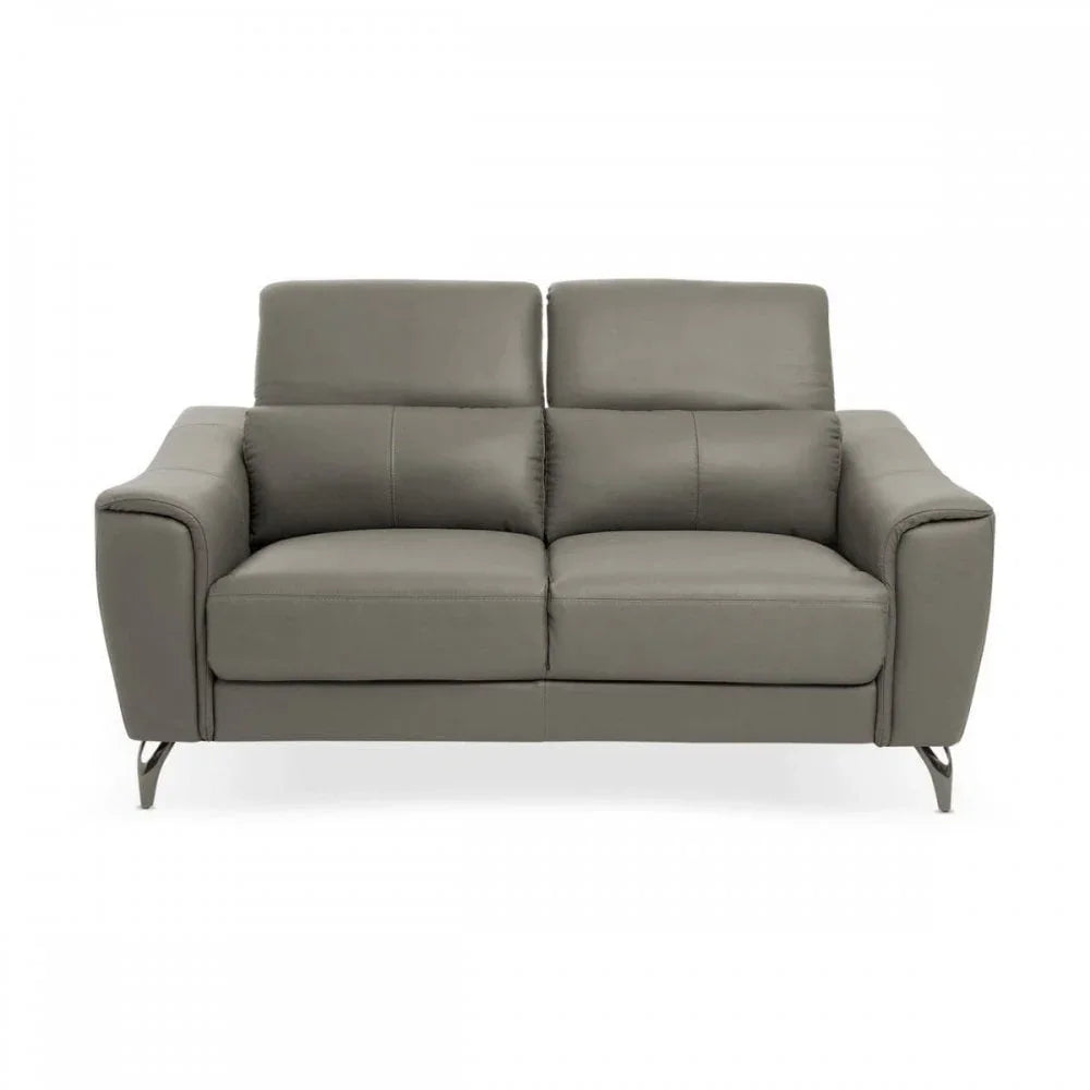 Shelby 2 Seat Grey Leather Sofa