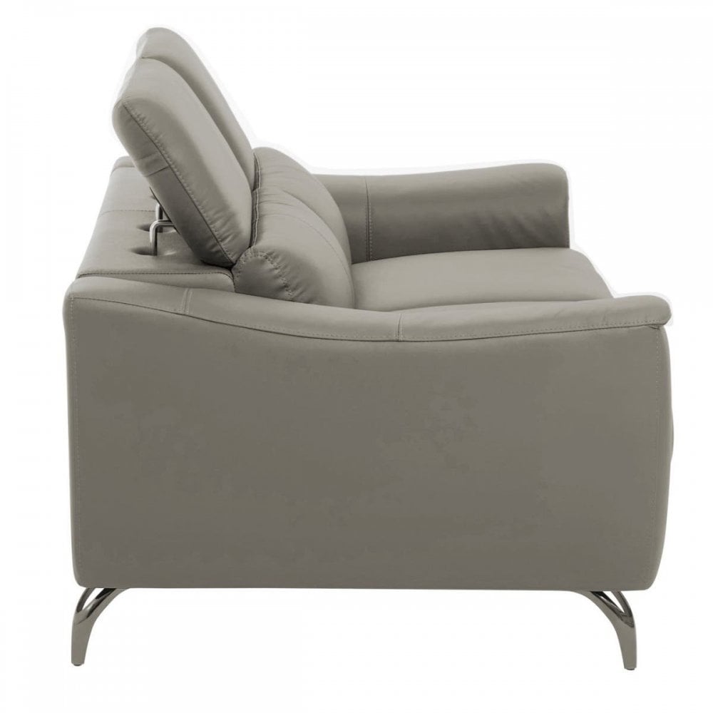 Shelby 2 Seat Grey Leather Sofa