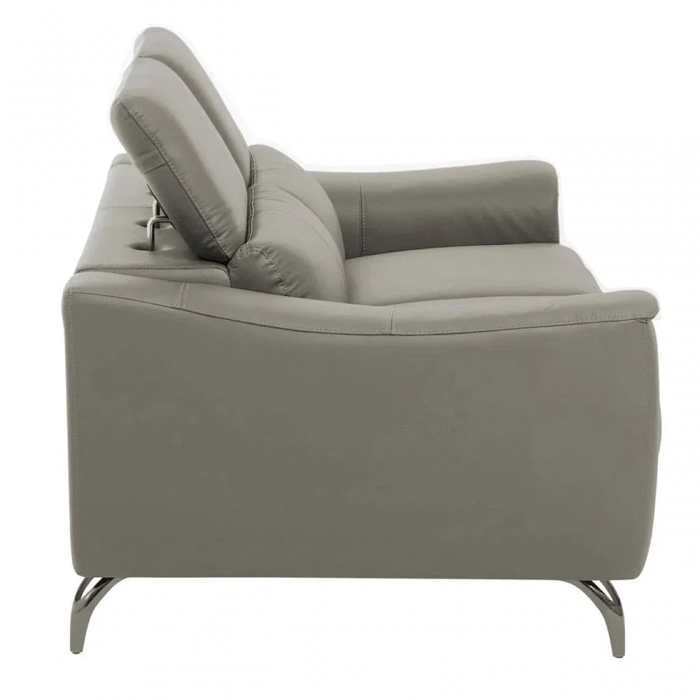 Shelby 2 Seat Grey Leather Sofa