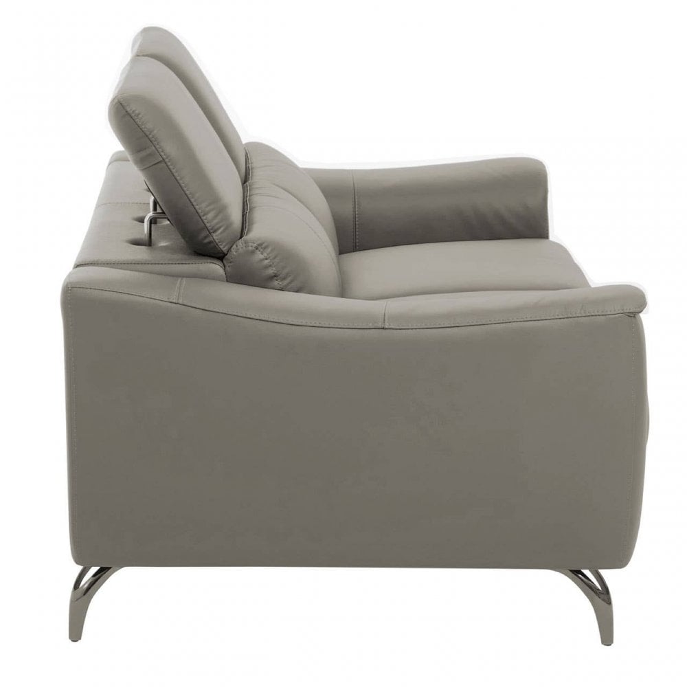 Shelby 2 Seat Grey Leather Sofa