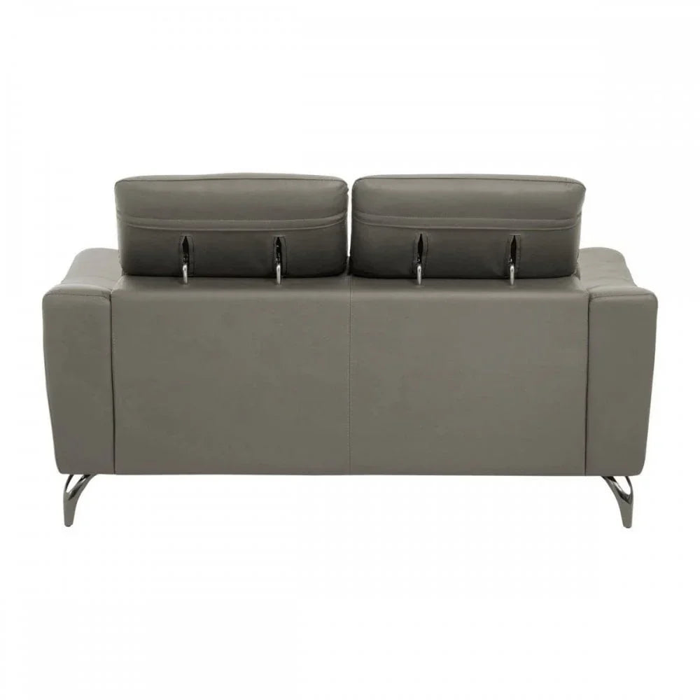 Shelby 2 Seat Grey Leather Sofa