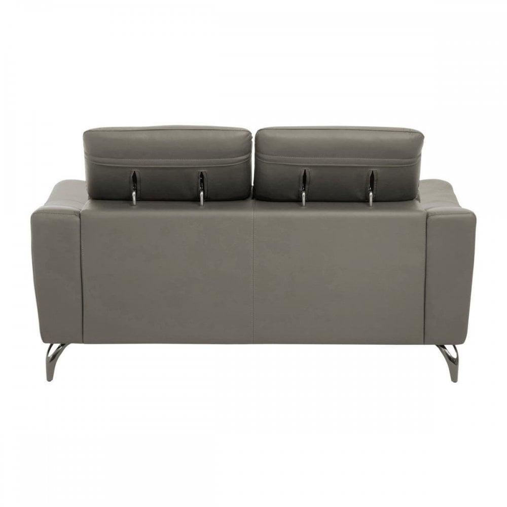 Shelby 2 Seat Grey Leather Sofa