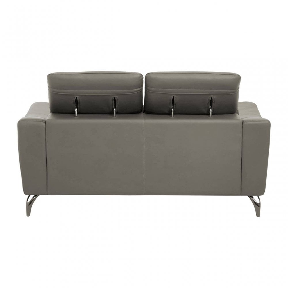 Shelby 2 Seat Grey Leather Sofa