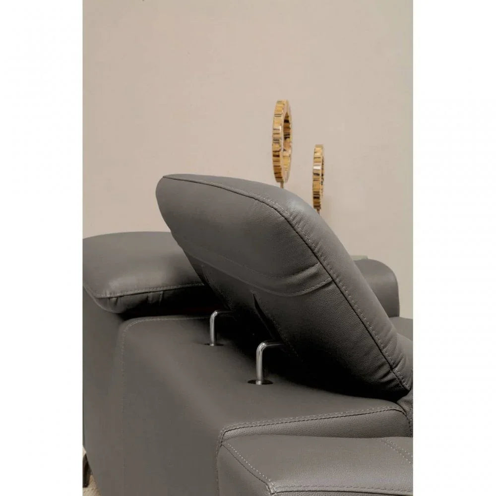 Shelby 2 Seat Grey Leather Sofa