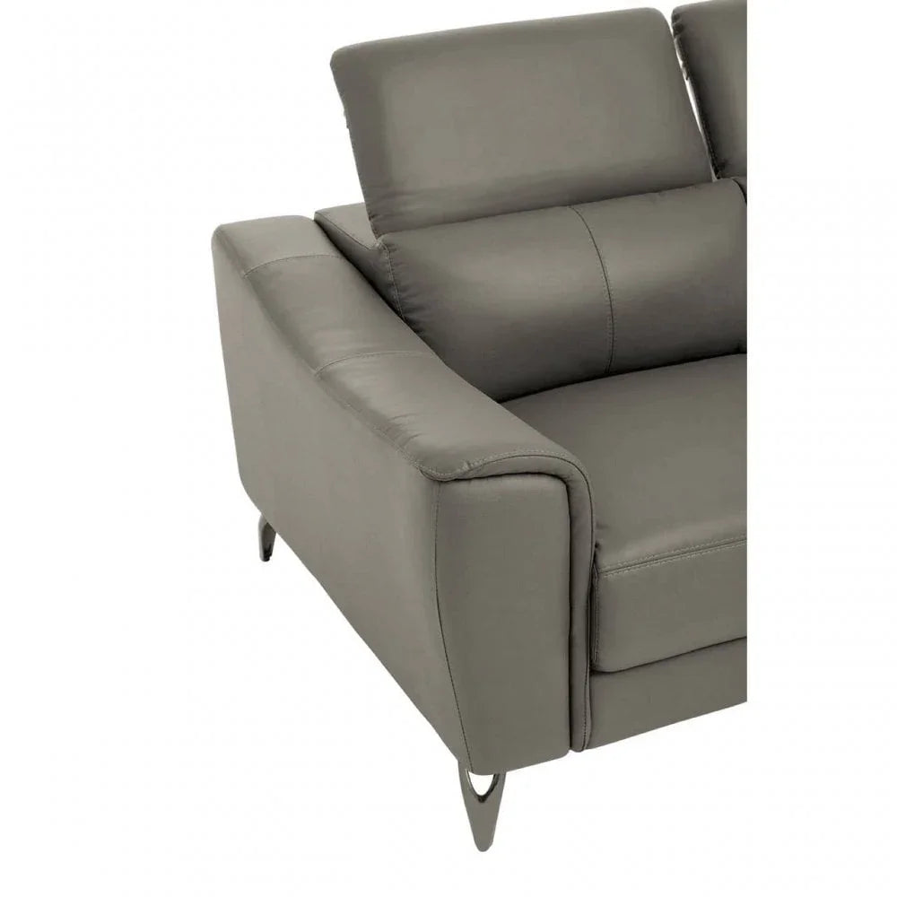 Shelby 2 Seat Grey Leather Sofa